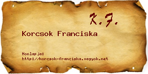 Korcsok Franciska névjegykártya
